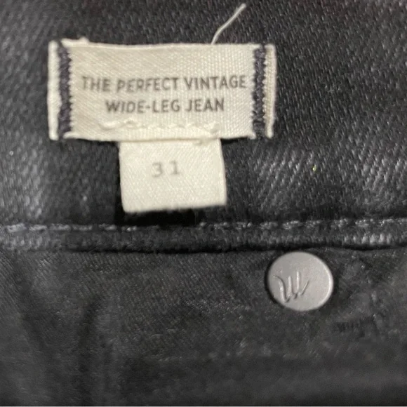 The Perfect Vintage Wide-Leg Jean, Size 31 Black Rinse Wash - Picture 3 of 5